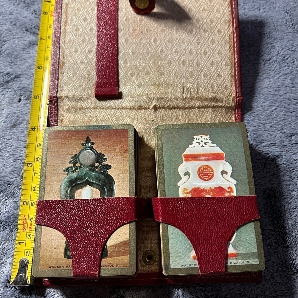 Vintage STANCRAFT Bridge Cards Travel Set Leather Case - Picture 3 of 10